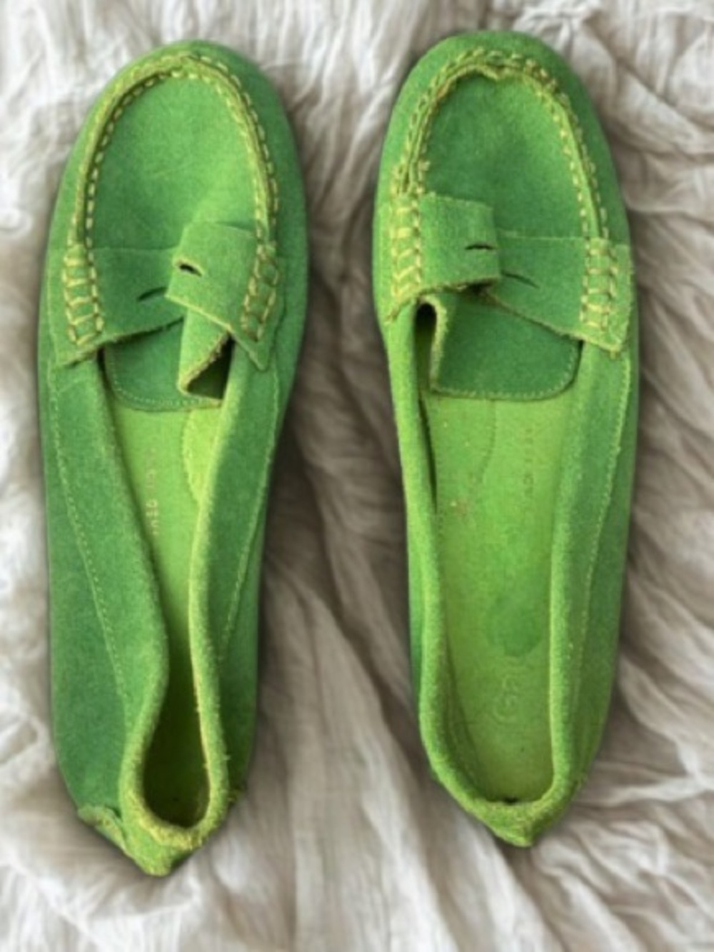 GAP Bright Green Suede Penny Loafers